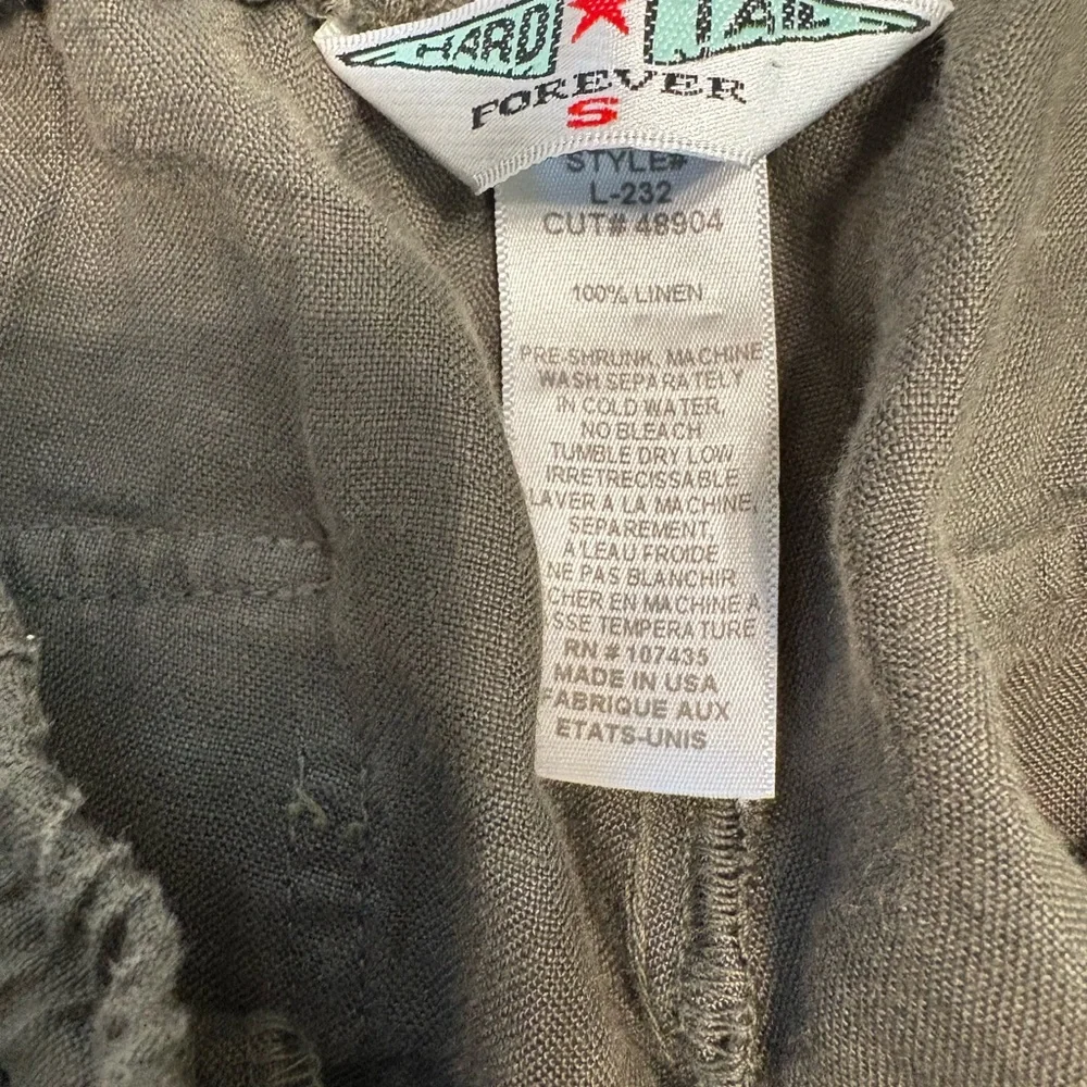 Hard Tail Linen Joggers Olive Moss Boho Coastal Lounge Small - Picture 3 of 8
